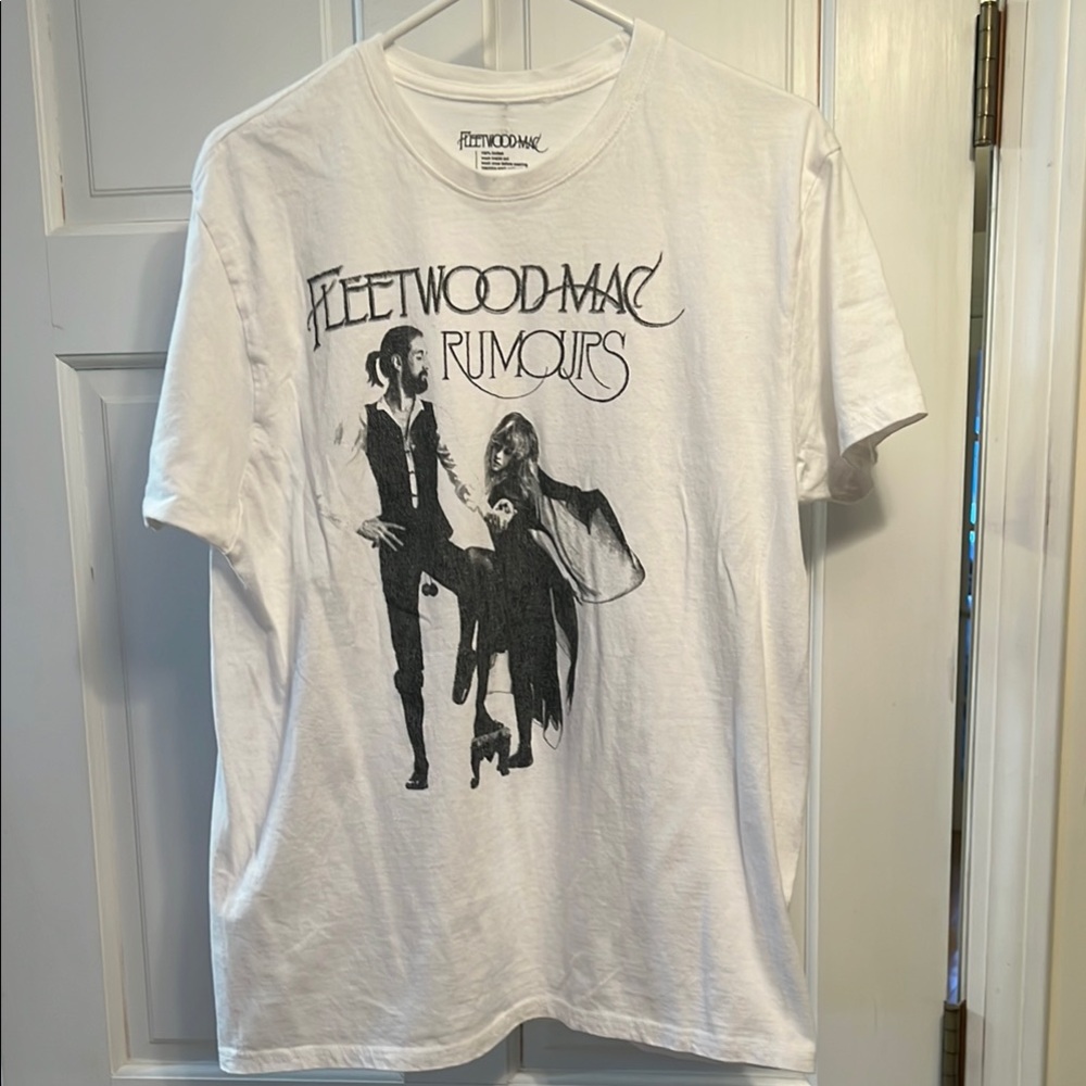 Fleetwood Mac White Short Sleeve Tee with Bold Graphic